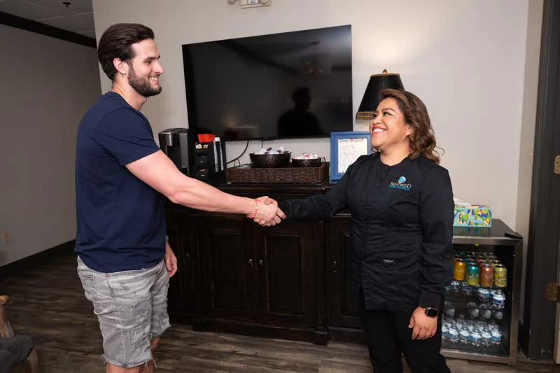 patient enjoying his visit to Brentwood Dental Excellence